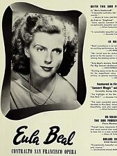 Vintage Music Print Ad EULA BEAL Contralto 1949 Booking Ads 13 x 9 3/4 picture