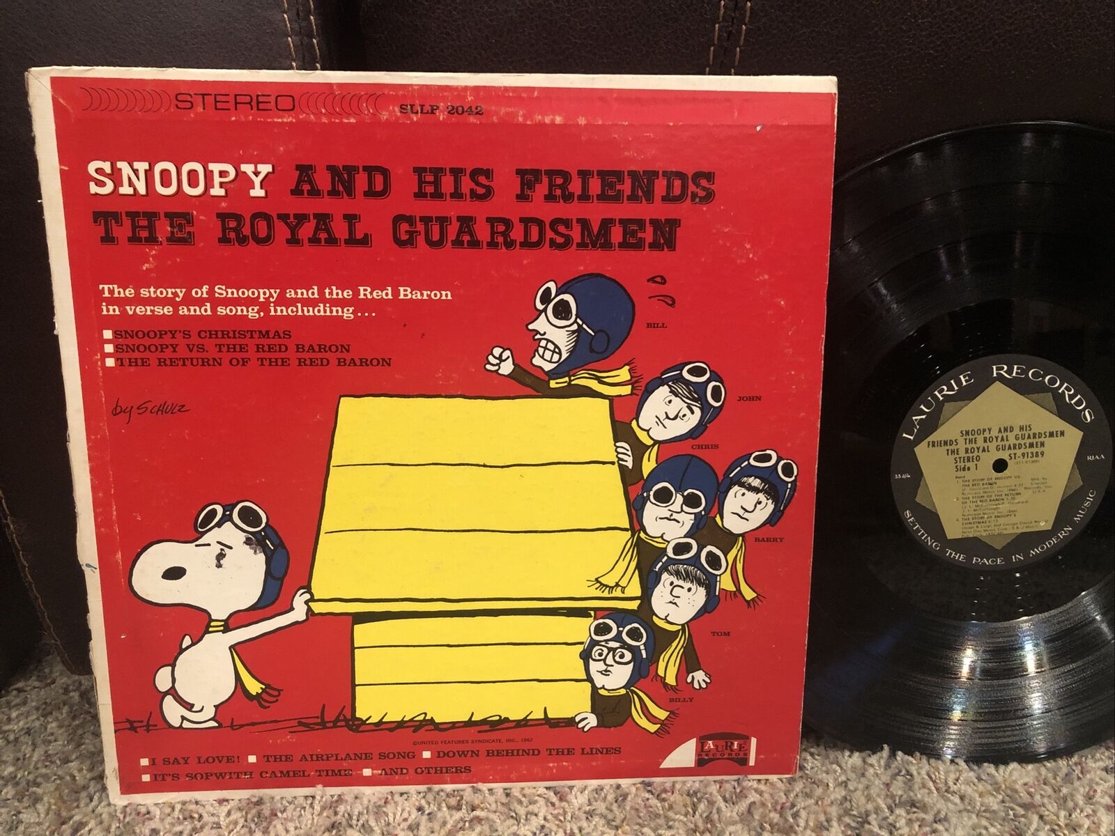 THE ROYAL GUARDSMEN LP SNOOPY AND HIS FRIENDS LAURIE SLLP 2042 STEREO VG+ VINYL