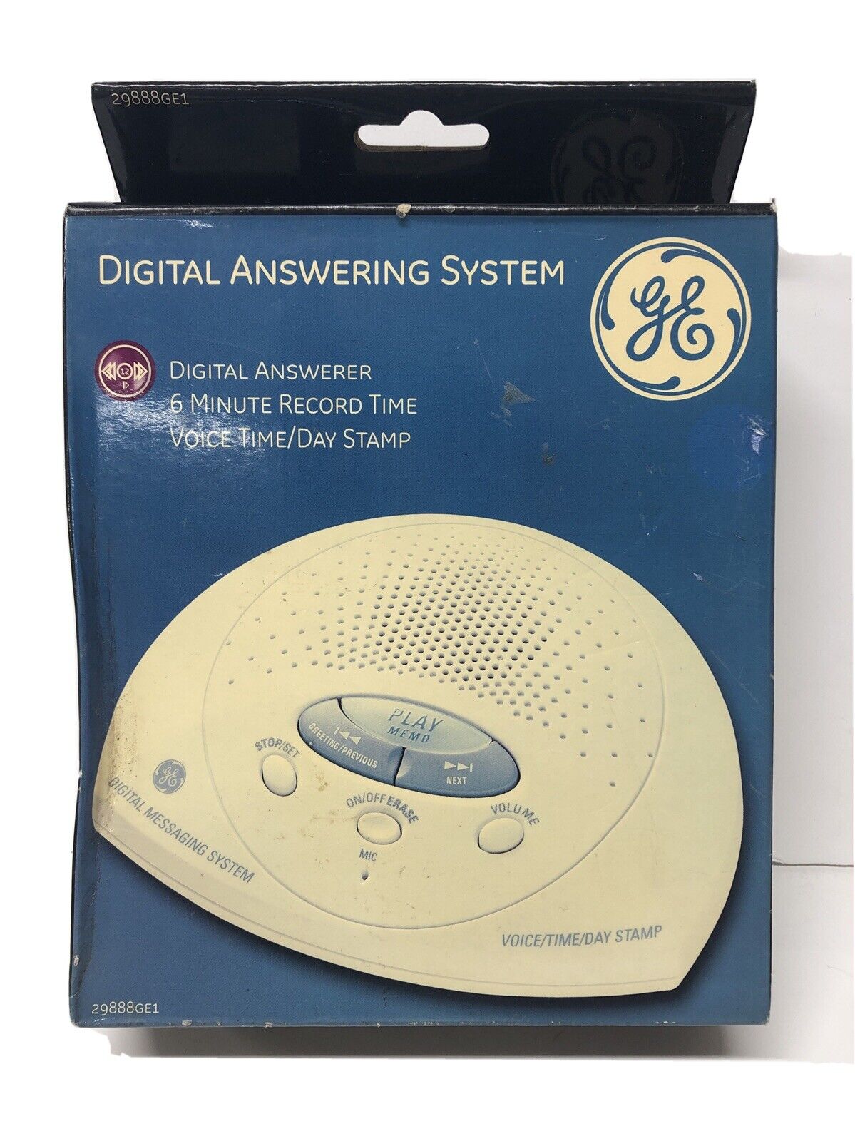 GE Digital Answering System 6 Minute Record Time Voice Time/Day Stamp  29888GE1