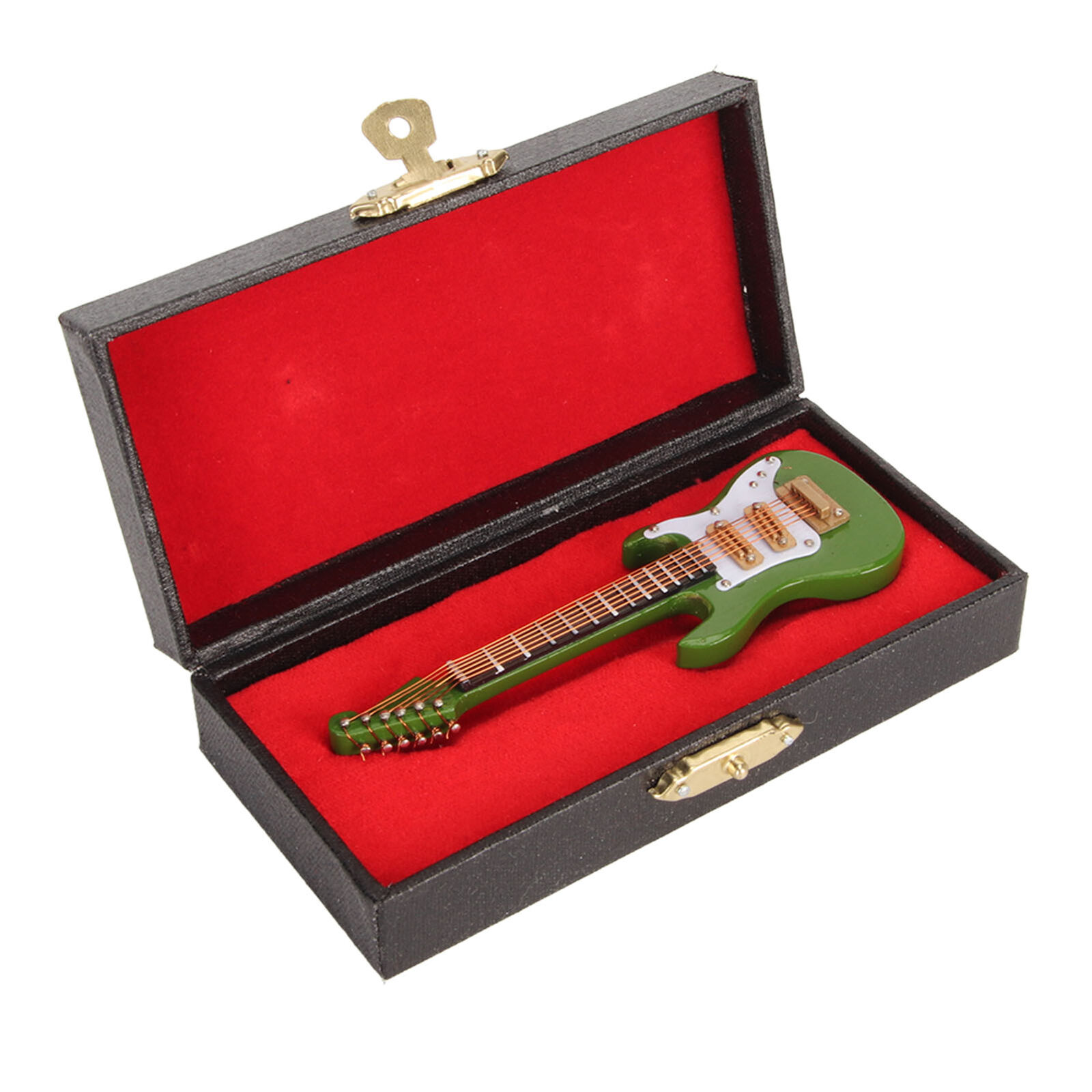Electric Guitar Miniature Musical Instrument Guitar For Family Green 10cm HR6