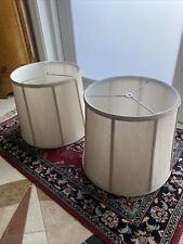 Lamp Shades Caged Fabric Barrel 12” X12”  Excellent Condition picture