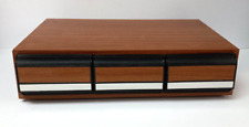 Vintage Cassette Tape Cabinet 3 Drawer Holder Faux Wood Storage Case Holds 36 picture