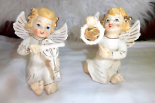 2 Vintage Napco ? Angels playing music  blue eyes picture