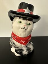 Very Rare Vintage Cat cowboy sheriff  music box picture