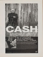 1996 Johnny Cash - Unchained Album Promo - Acoustic Guitar - Print Ad Photo picture