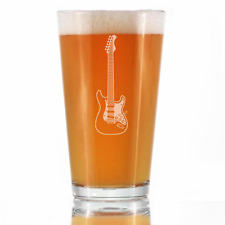 Electric Guitar Pint Glass for Beer - Music Gifts for Guitar Players, Teachers a picture