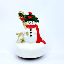 Vintage Otagiri Ceramic Snowman Turning Music Box Plays Frosty The Snowman Japan picture