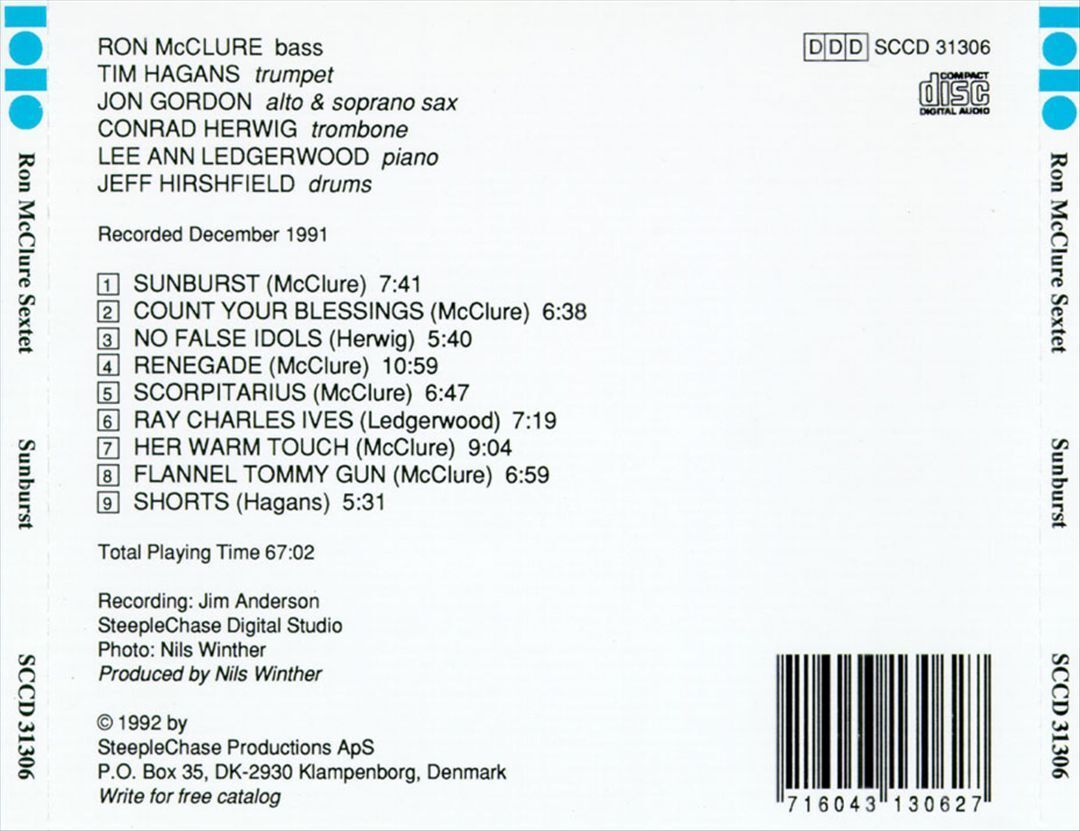 RON MCCLURE - SUNBURST NEW CD