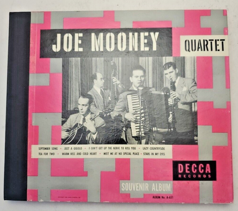 Joe Mooney Quartet Souvenir Album Decca Records A-651 Four 78\'s LPs 1948
