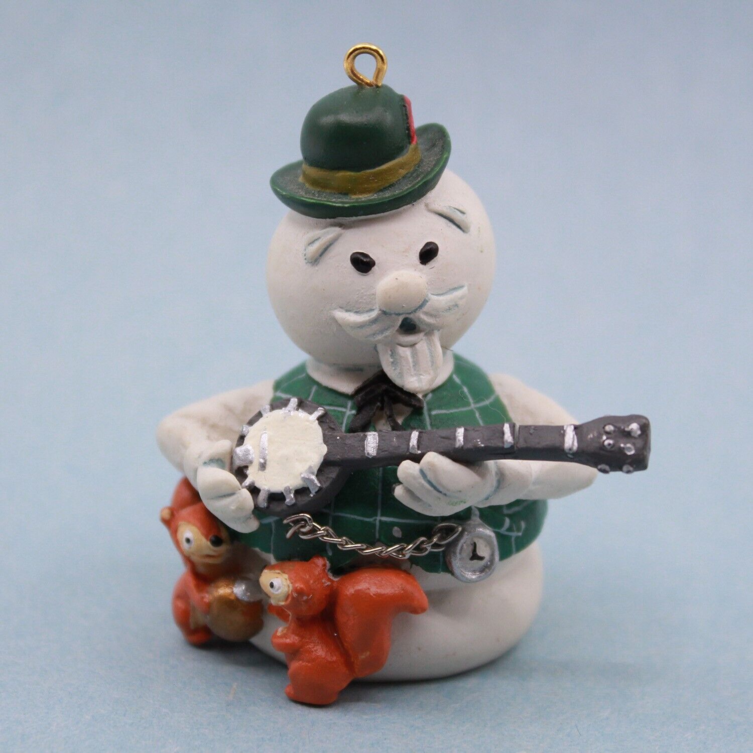 Sam the Snowman Playing Banjo Christmas Ornament - 2003 Rudolph Co