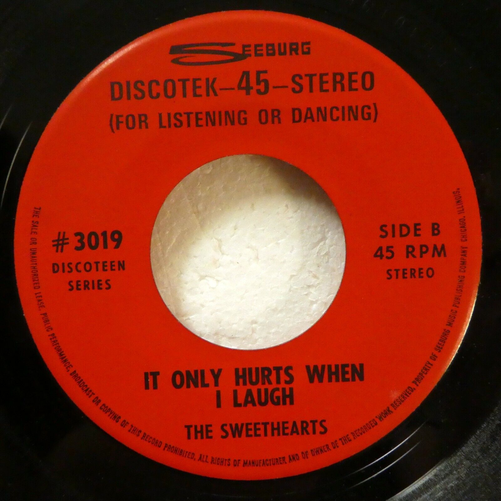 SWEETHEARTS 45 Come Go With Me ~It Only Hurts When I Laugh SEEBURG Mint-  e3127
