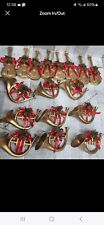 Vintage Gold Music Christmas Ornament Instruments Horn Violin Plastic Lot of 17 picture