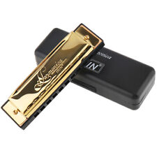 Harmonica 10 Holes Key 20 Tone Blues Harp Metal of C Mouth Organ with Case Gift picture