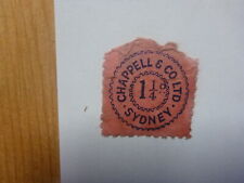 OLD CHAPPELL & Co MUSIC ROYALTY STAMP SYDNEY- 1¼d RED/BLUE picture