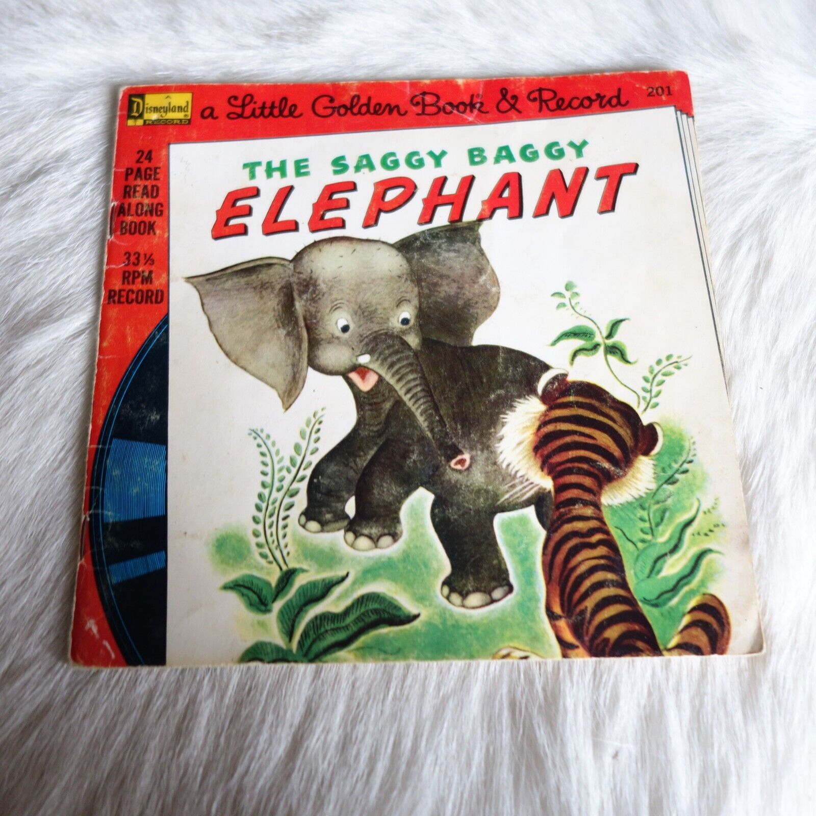 THE SAGGY BAGGY ELEPHANT Record Book Vtg Golden Book Record Book Vtg Elephant