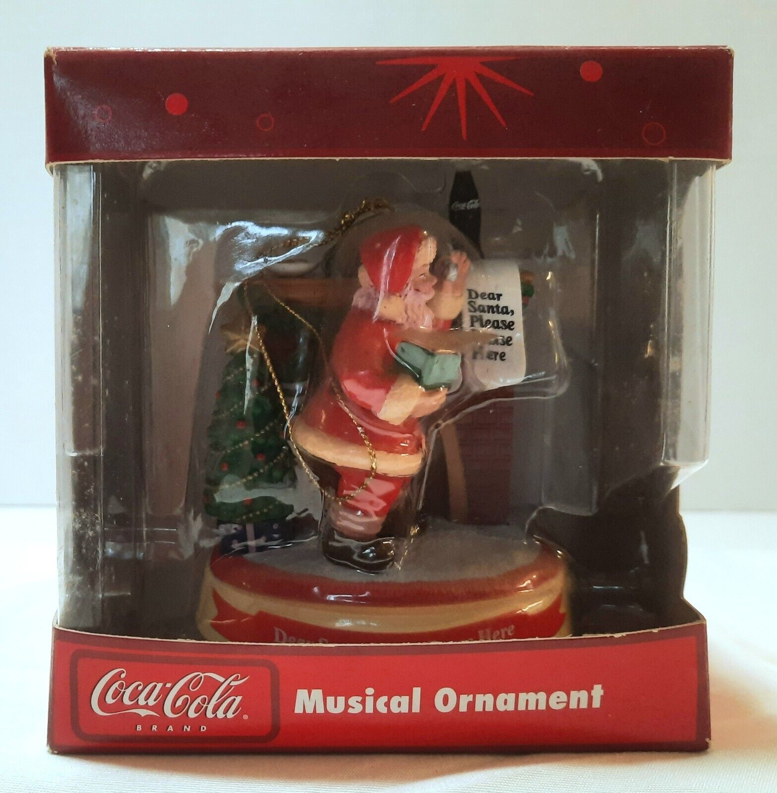 Coca Cola Musical Christmas Ornament Santa Claus Vintage New