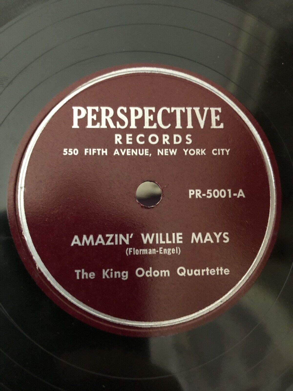 King Odom Quartet DOO WOP 78 Amazin\' Willie Mays/Basin Street PERSPECTIVE M HEAR