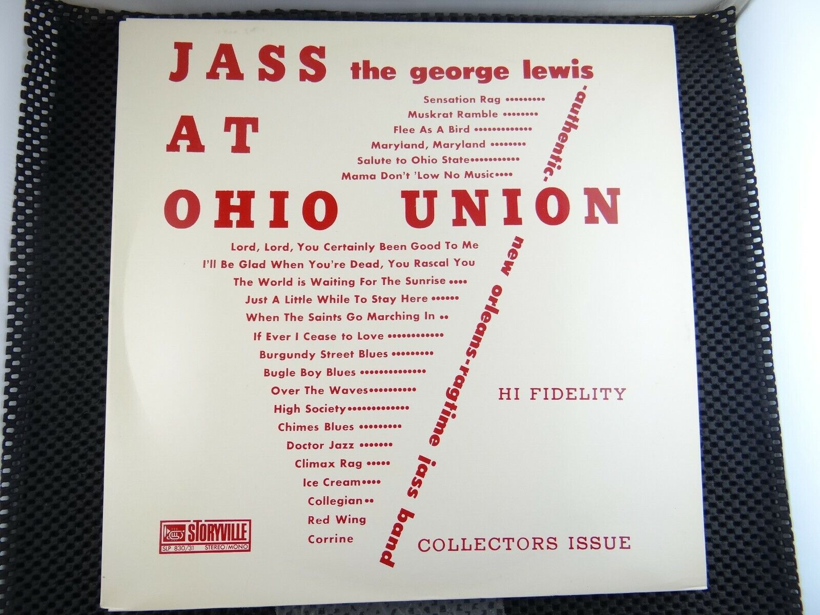 George Lewis Authentic New Orleans Ragtime Band ‎– Jass At The Ohio Union SLP830