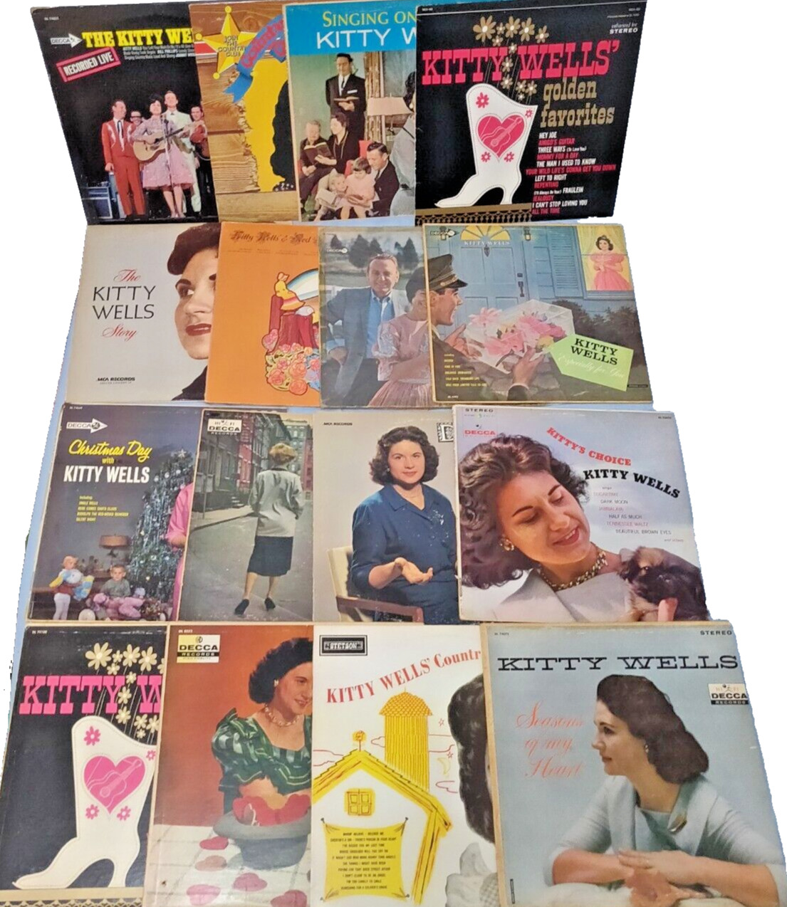 Kitty Wells 16 Album Lot Vintage Country Records