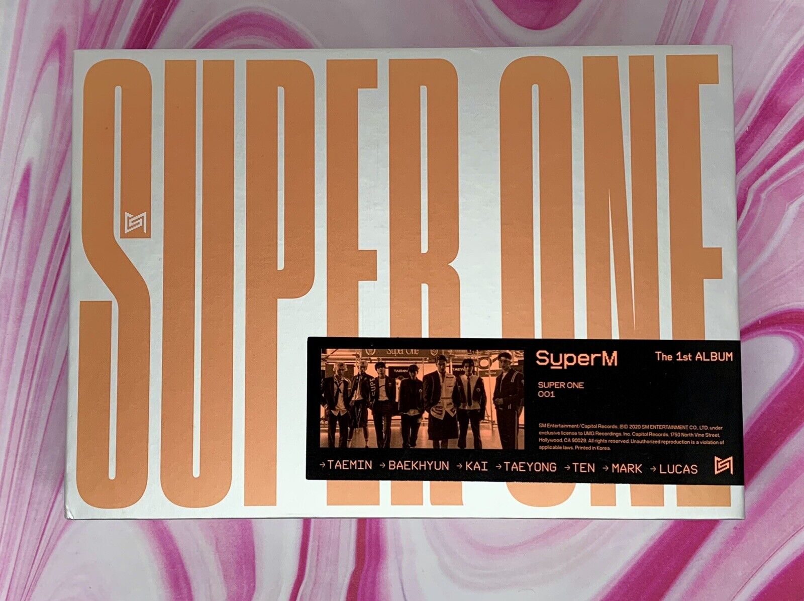 SuperM Super One 1st Album CD with Kai Postcard, Folded Poster - Super Version