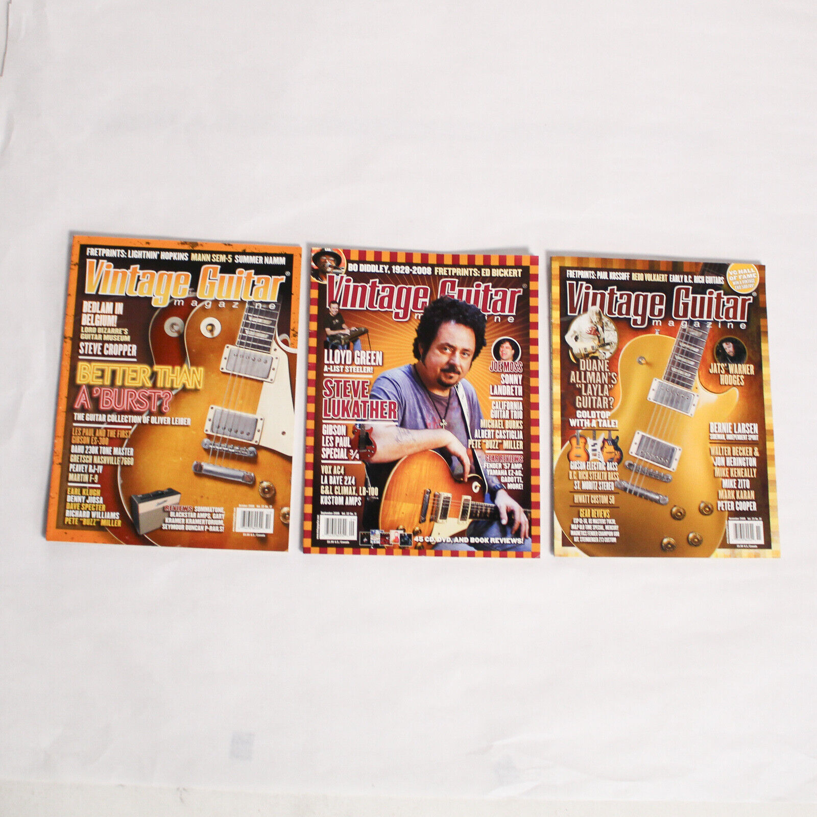 Lot Of 3 Vintage Guitar Magazines Sept Oct Nov 2008 Alan And Cleo Greenwood