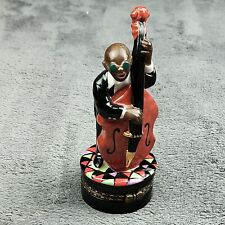 Enesco Parastone All That Jazz Double Bass Guitar Player Porcelain Hinge Box PHB picture