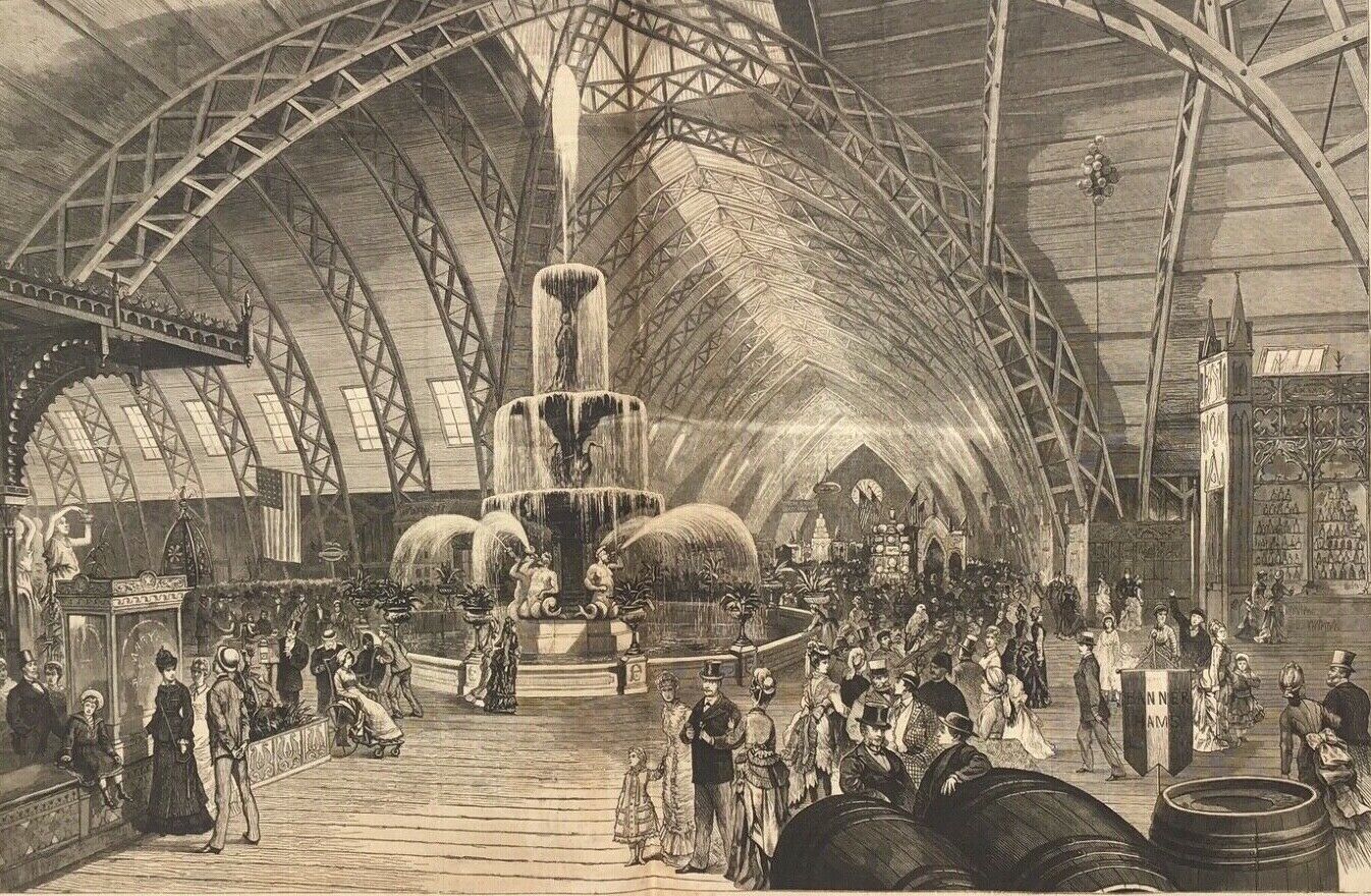  1876 Centennial Exhibition - 5 Harper's Weekly Engravings - Agricultural Hall