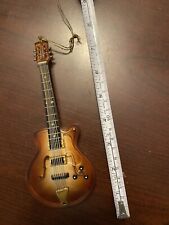 Miniature Electric Hollowbody Guitar Christmas Ornament Wood Music Instrument picture