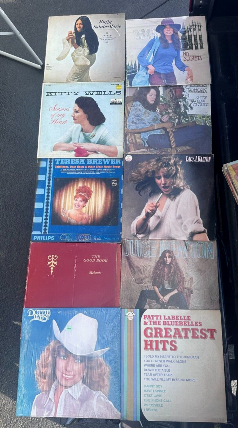 Vintage Country Female Artists Vinyl Record 10 Album Collection