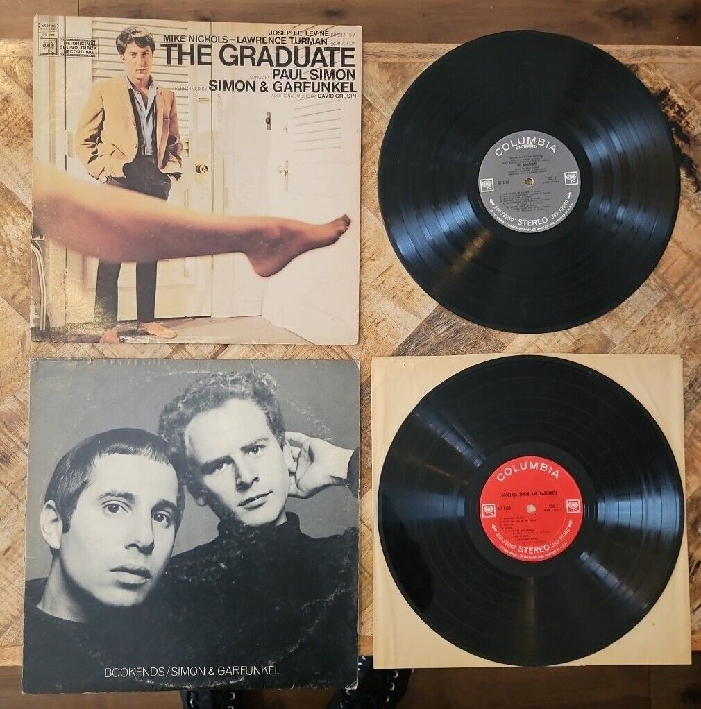 SIMON & GARFUNKEL Bookends and The Graduate 33rpm Vinyls Columbia 
