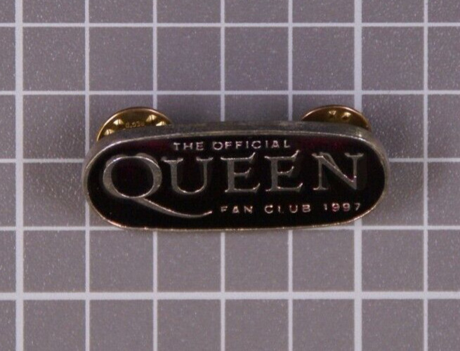 Queen Freddie Mercury Brian May Badge Pin Vintage Official Int Fan Club 1997