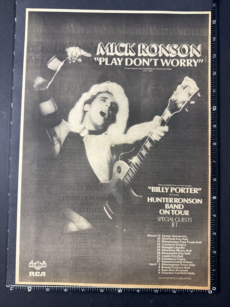 MICK RONSON - PLAY DON\'T WORRY 15X11\