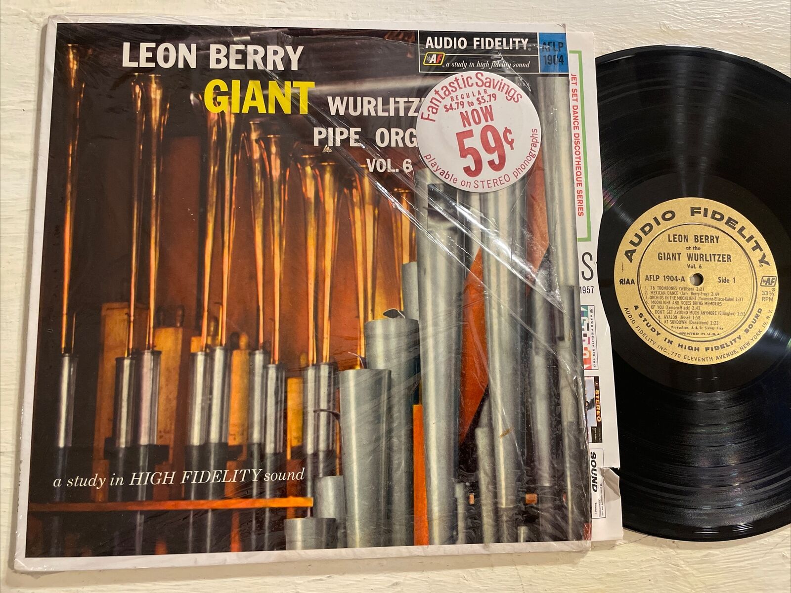 Leon Berry Giant Wurlitzer Pipe Organ LP Audio Fidelity + Shrink & Rare Inner EX