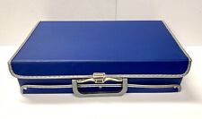 Vintage Blue 24 Count Cassette Tape Carry Case Briefcase Snap Lock SERVICE MFG picture