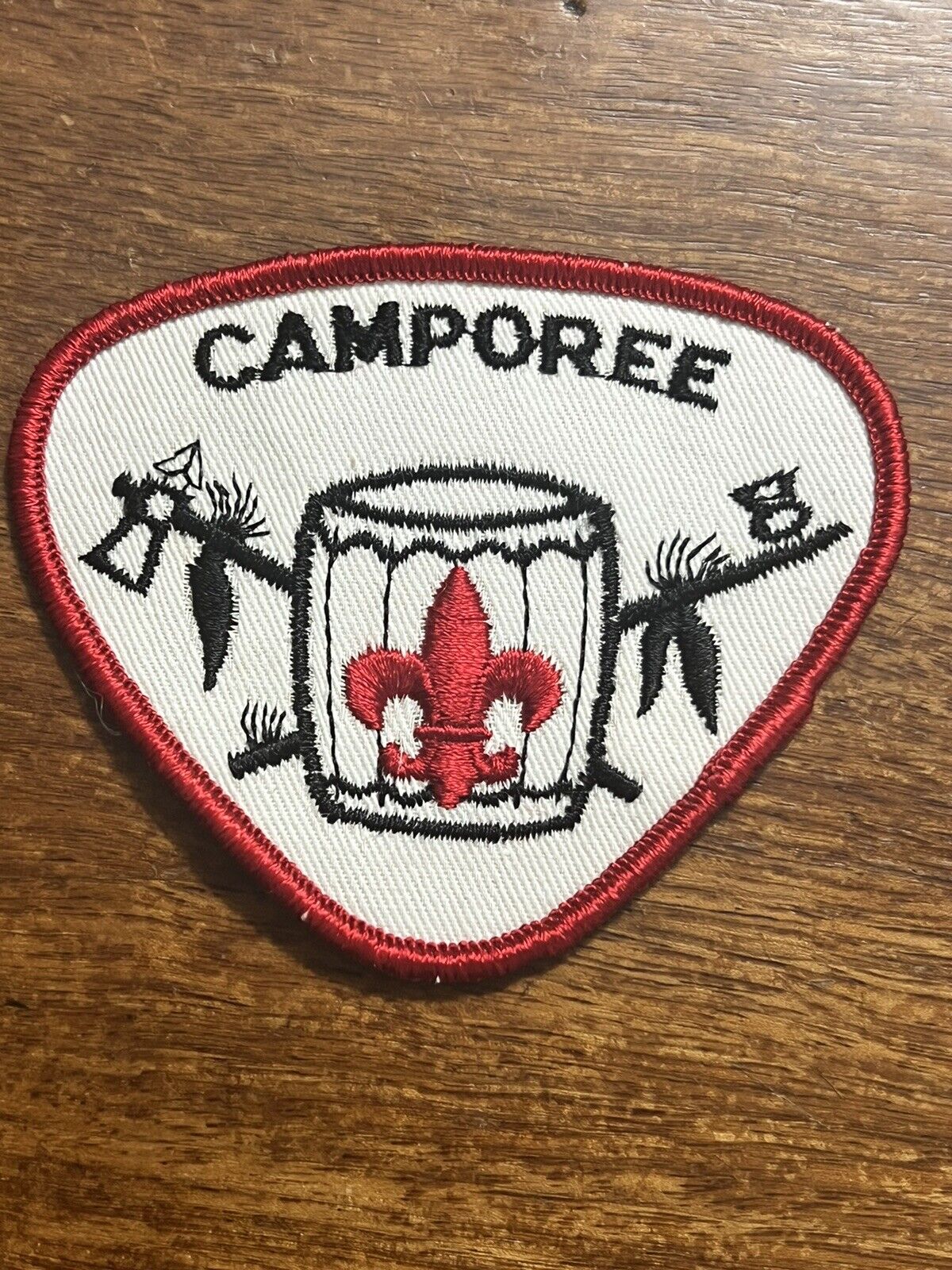 Camporee Drum Generic BSA Scouts Red White Activity Patch