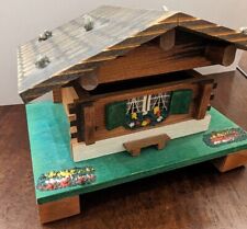 Vintage Swiss Music Box Cuedet Cottage Chalet Cabin Switzerland Holiday wind up picture