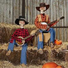 Animated Dueling Banjo Skeletons, Halloween, Sound & Motion Activated, NEW picture