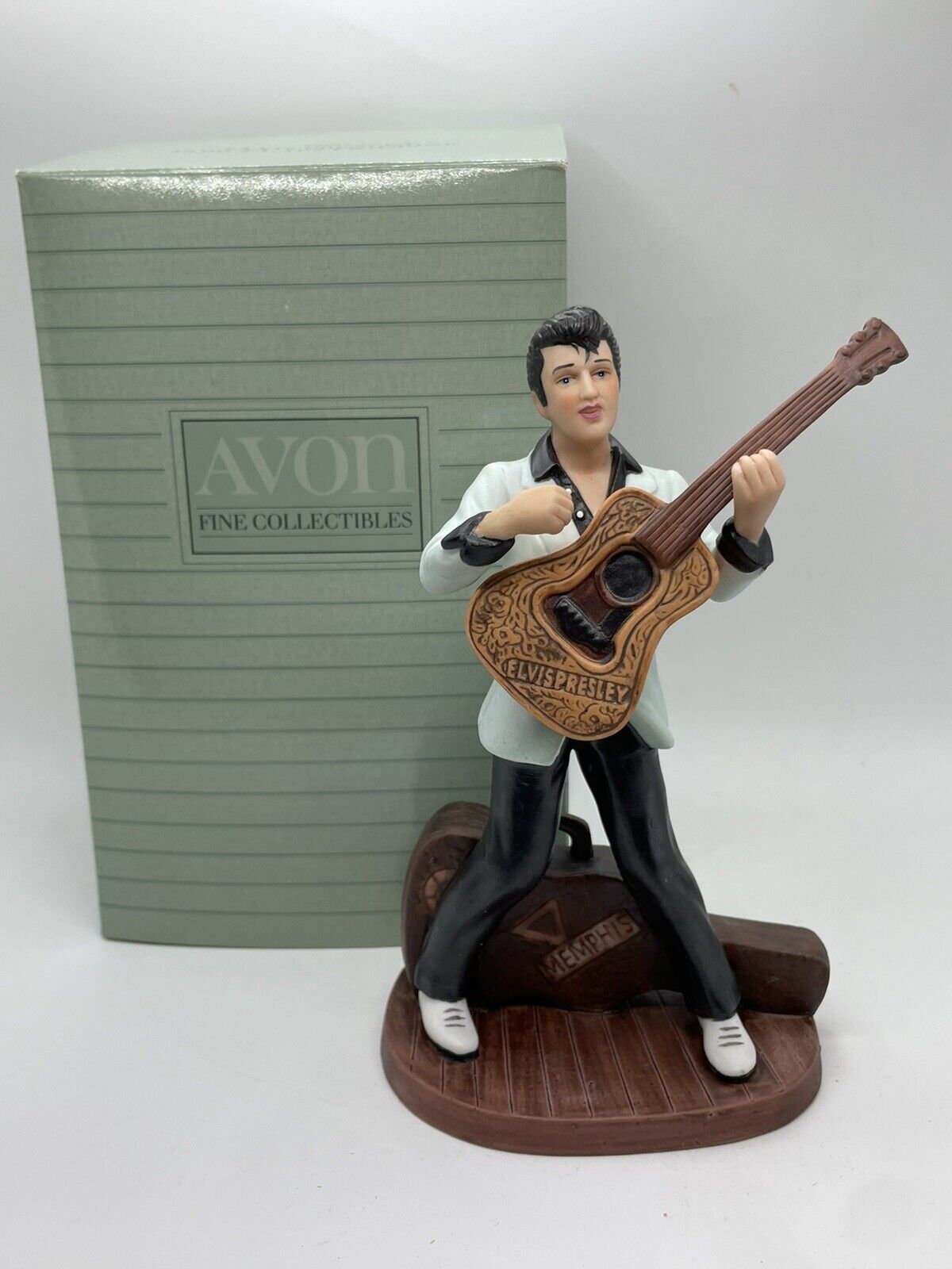 Vintage Avon Elvis Presley Porcelain Figurine 1987 NOS. Open Box.