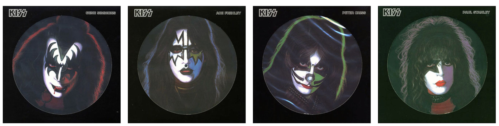 KISS All 4 Solo Picture Discs Vinyl Records Gene Simmons Paul Stanley Ace Criss