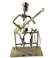 Cowboy Guitar Player Steampunk Nuts And Bolts Metal Art Sculpture 8” picture