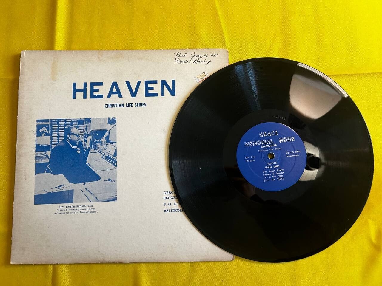 Vintage LP Vinyl Record Heaven Rare Joseph Brown Christian Life Series V1-2