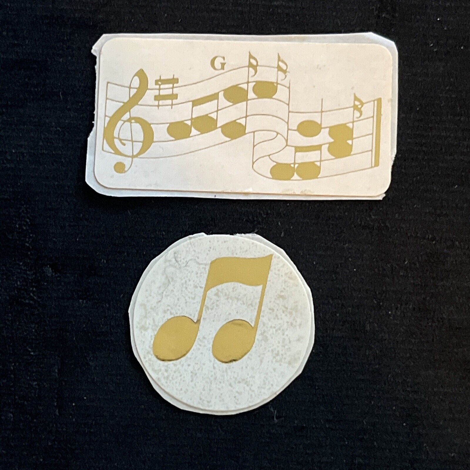 Vintage 80’s MUSIC Music Note Gold Foil Stickers - Rare