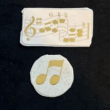 Vintage 80’s MUSIC Music Note Gold Foil Stickers - Rare picture