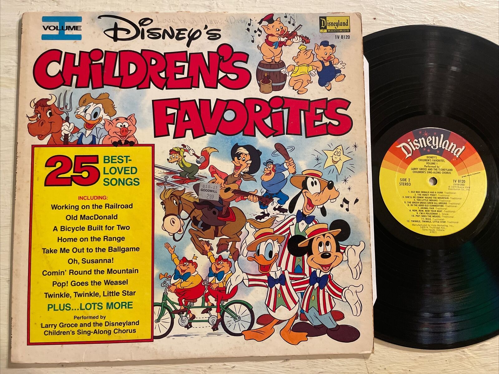 Walt Disney’s Children’s Favorites Volume I LP Disneyland Mono GD+