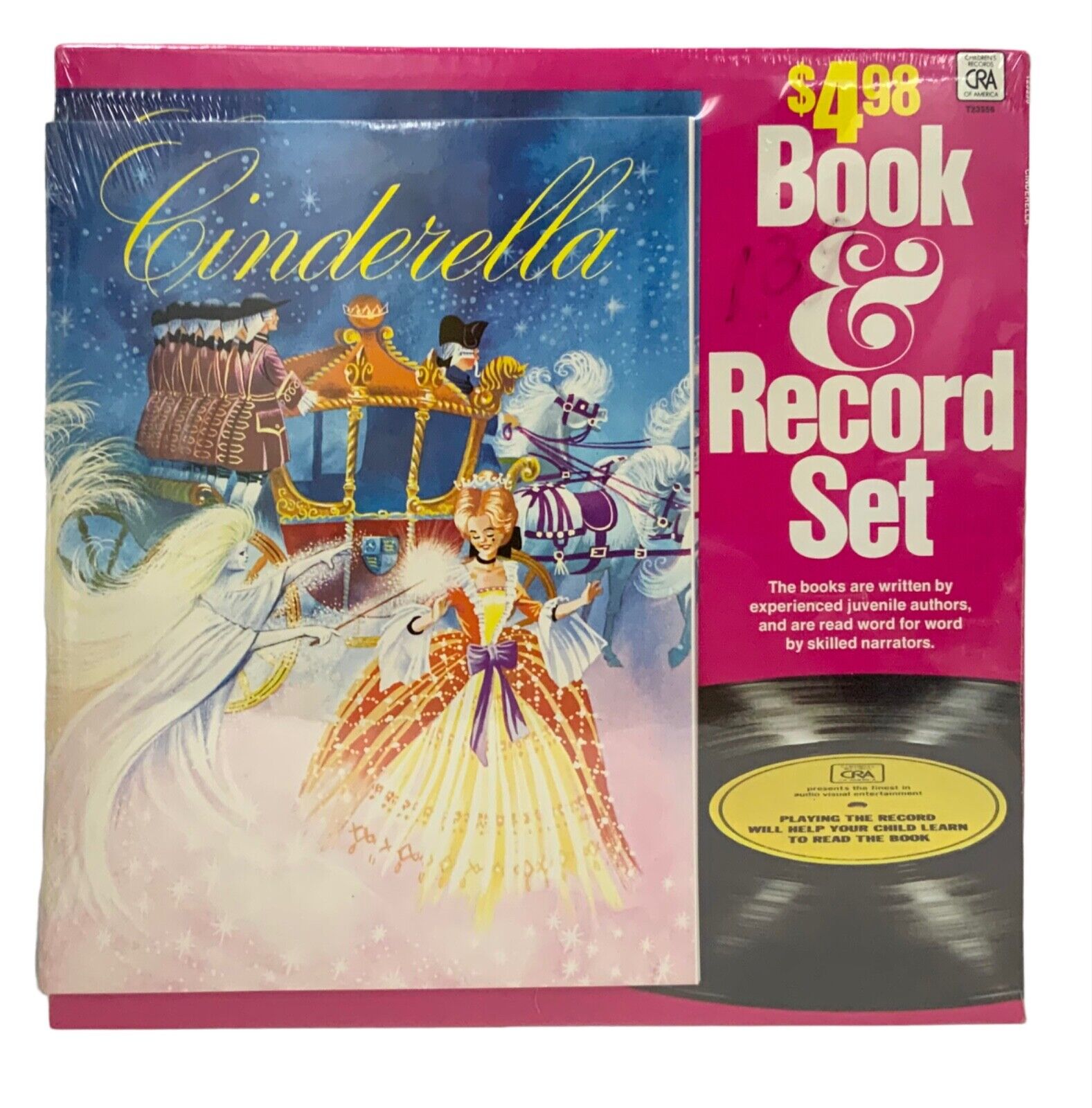 Vintage Cinderella Book & Record Set CRA New Factory Sealed