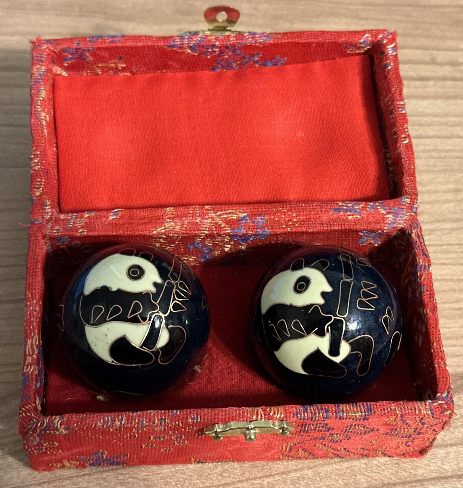 Vintage Chinese Musical Chime Baoding Panda Meditation Balls Stress Therapy 