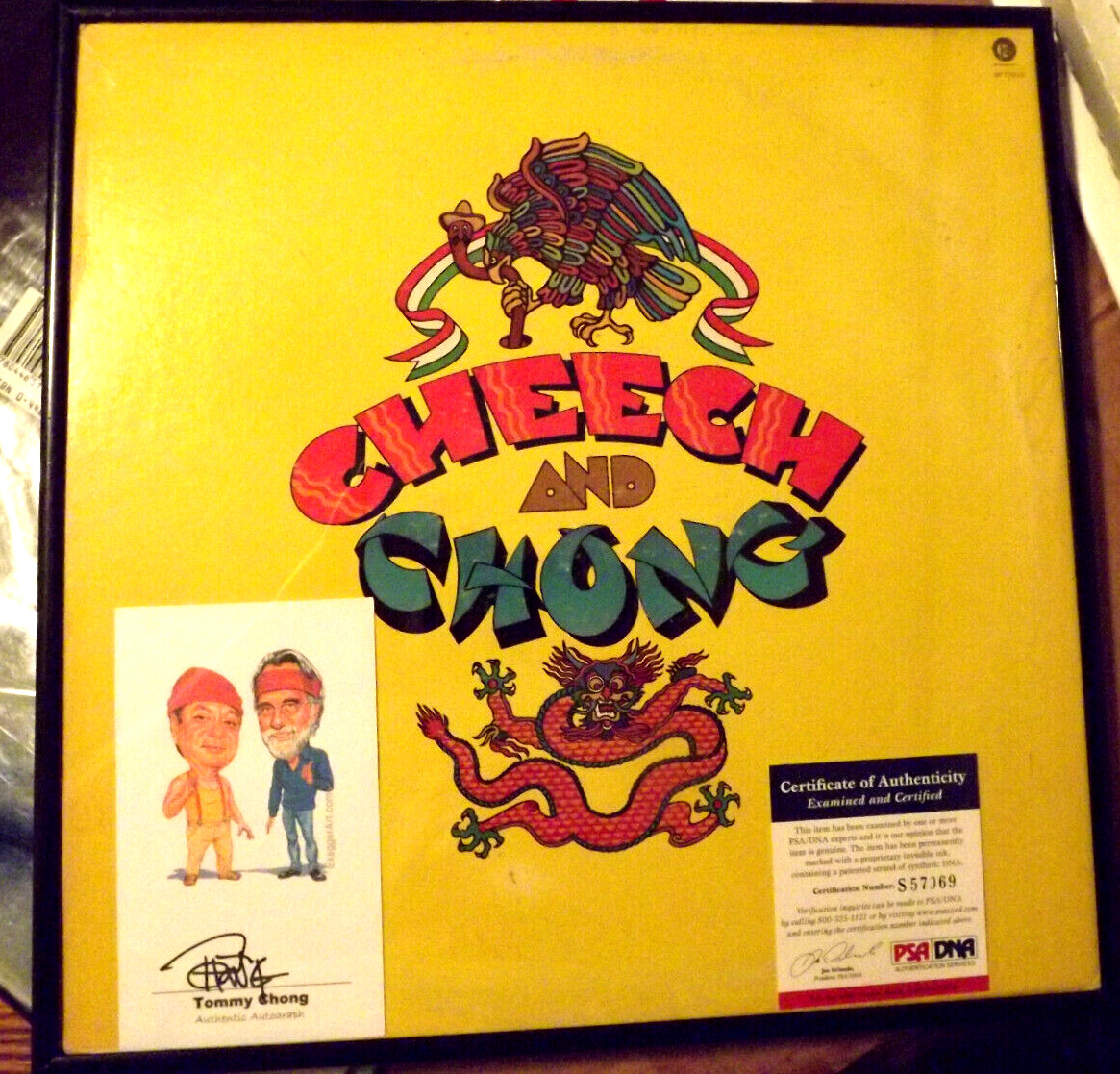 Cheech and Chong Self Titled Vinyl Album ( 1971 ) Tommy Chong Signed Card W/PSA
