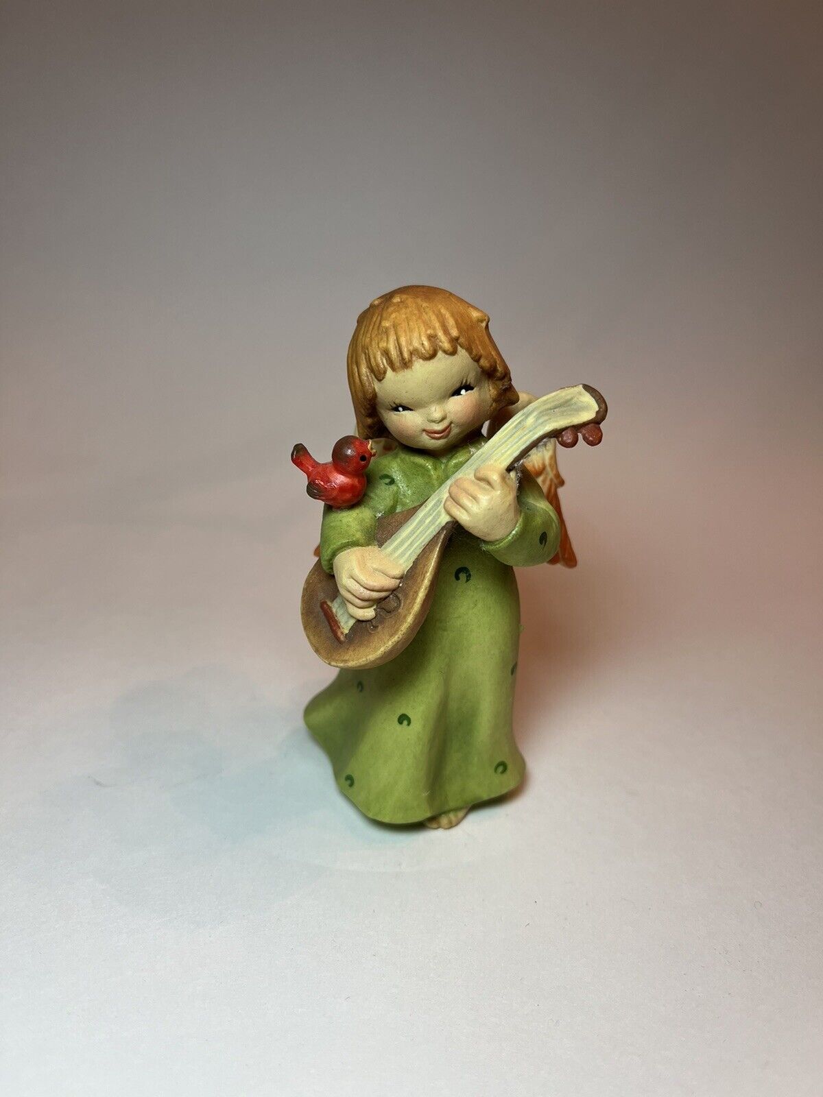 Vintage Anri Toriart Angel Playing guitar Hand Painted Figure Christmas
