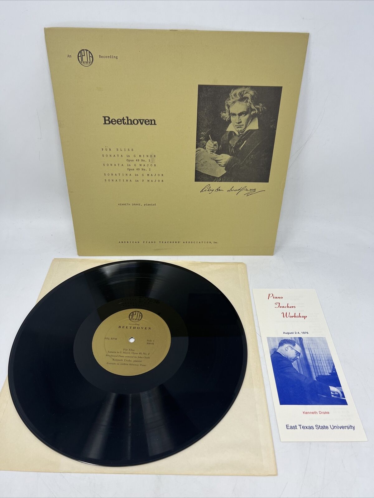 Rare Kenneth Drake Beethoven American Piano Teacher’s Association Record Vinyl