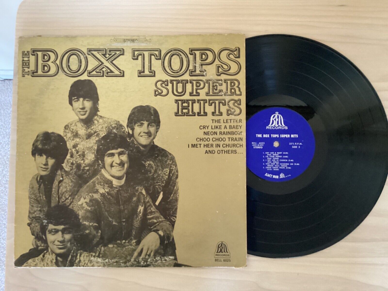 THE BOX TOPS:  Box Tops Super Hits - 1968 Original Bell Pressing VG+